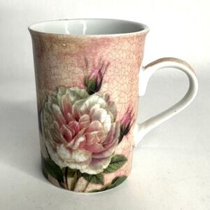 Vintage Baum Antique Rose Bone China Coffee Tea Mug Flower Print